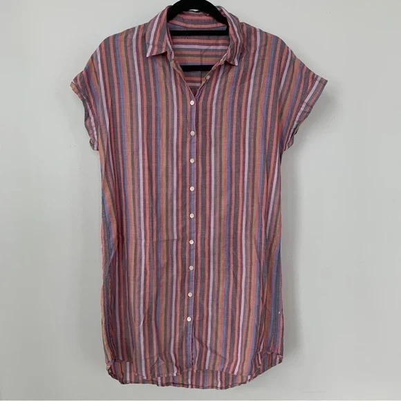 J. Crew 100% Cotton‎ Multicolor Striped Button Down Shirt Size M