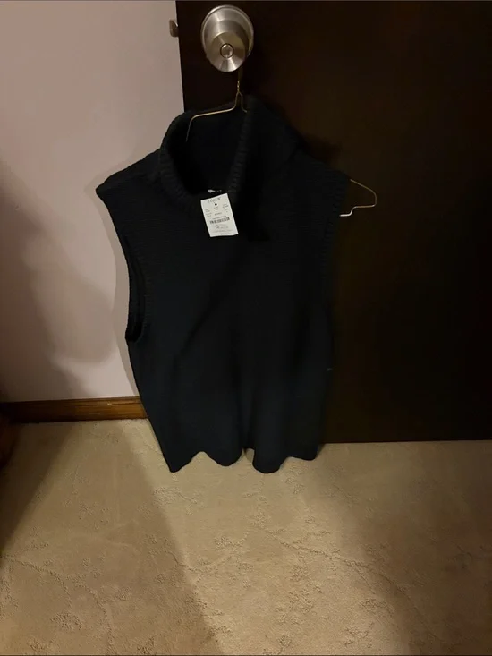 J. Crew Black Sleeveless Turtleneck Sweater