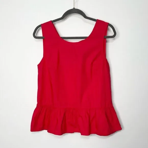 J. Crew Bow-back peplum tank top Size Small