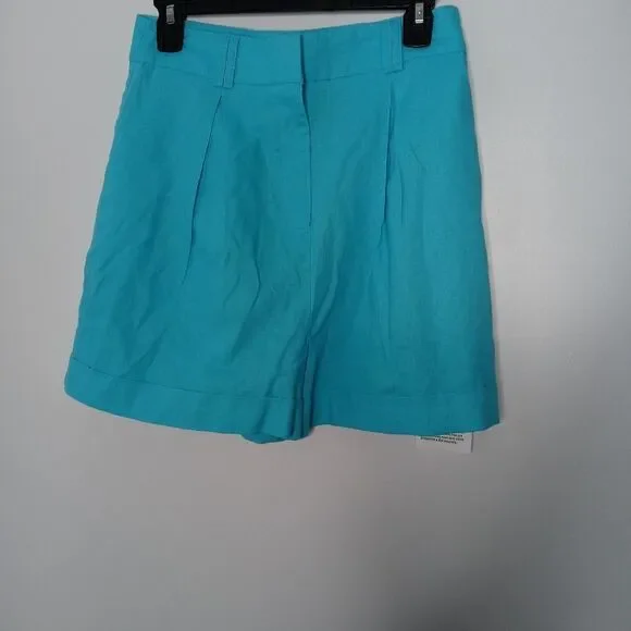 Asos linen blend blue high-waisted short size 6