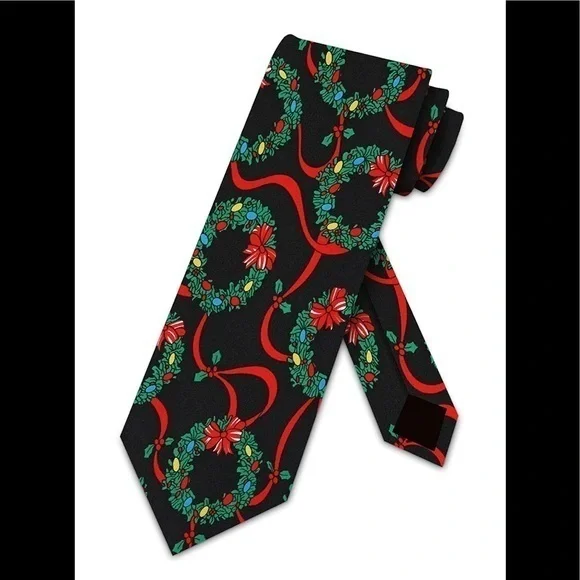 SURREY Christmas Wreath tie men’s holiday necktie