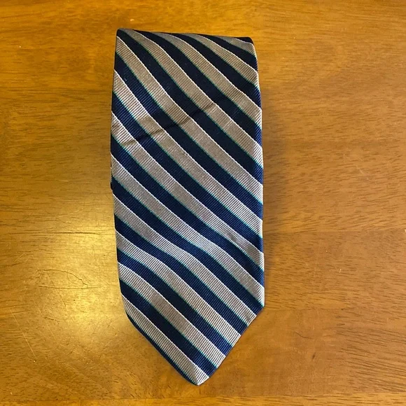 Pride of England Stripe Striped Tie Black Brown Green All silk EUC