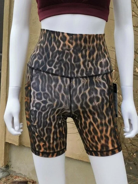 Yogalicious Lux Leopard Print Biker Shorts – High Waisted – Size M 🐆🔥