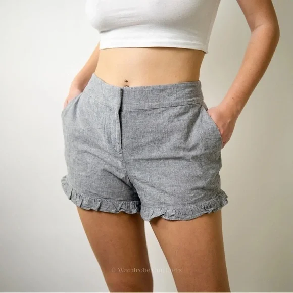 Loft Gray Frill Shorts​​​​​​​​​​​​​​​​