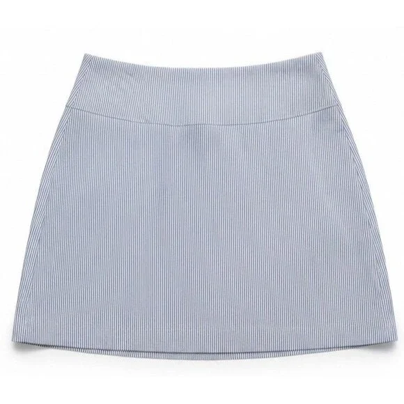 SC & Co Tummy Control Golf Skort Womens Blue/White Striped Stretch Tennis Skort
