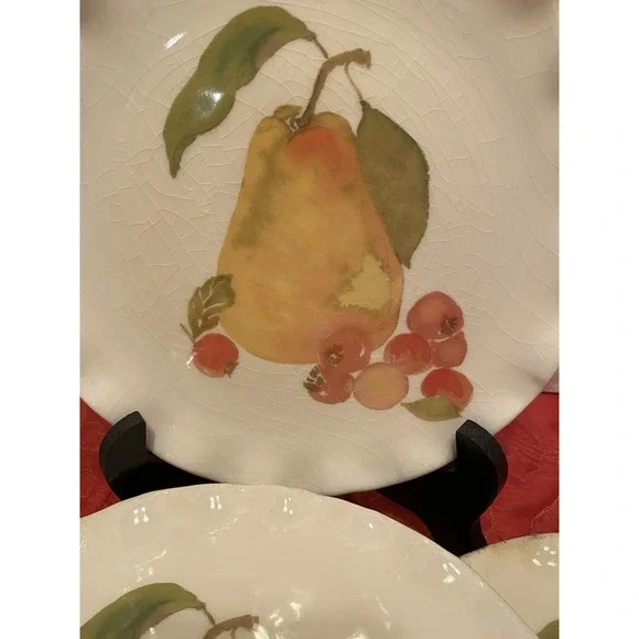Set Of 6 Crate & Barrel HARVEST‎ FRUIT 7.5