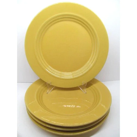 Crate & Barrel BoscoWare 4 Yellow Behive Embossed Rings 11