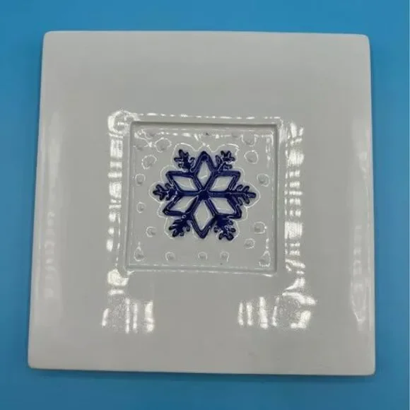 Trivet Ceramic SnowFlake Italy Stefani Ceramica Crate & Barrel 8