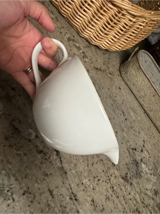 Crate&Barrel White Ceramic Sauce Server