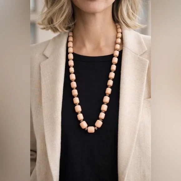 J. Crew Blush Pink Crystal Beaded Necklace