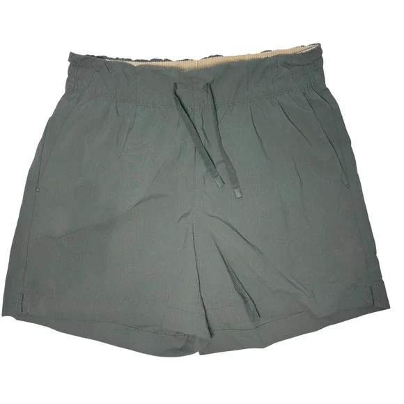 REI Small Co-op Hiking Shorts Green Activewear Nylon Spandex Drawstring Pockets