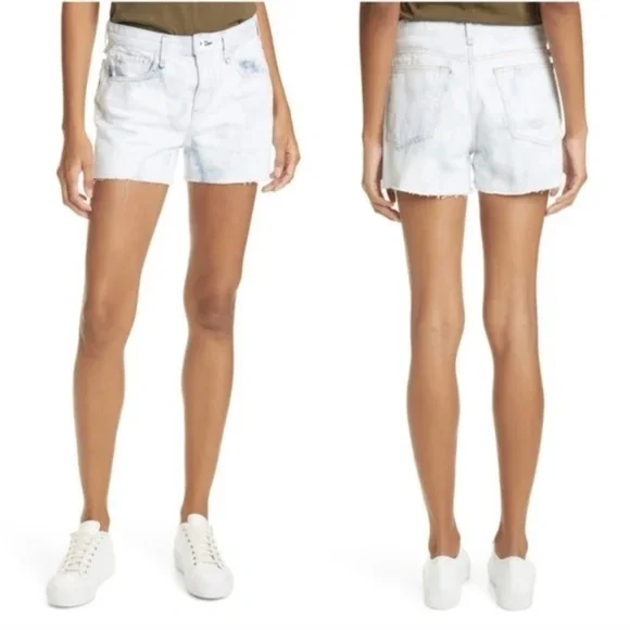 NWT Rag & Bone Dre Low Rise Acid Wash Raw Hem Cutoff Shorts in Oasis Sz. 28