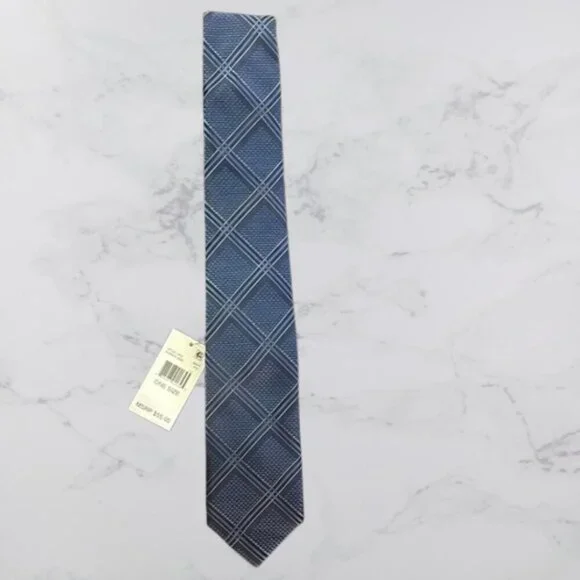 Perry Ellis Portfolio Blue Plaid Men's Tie - NWT