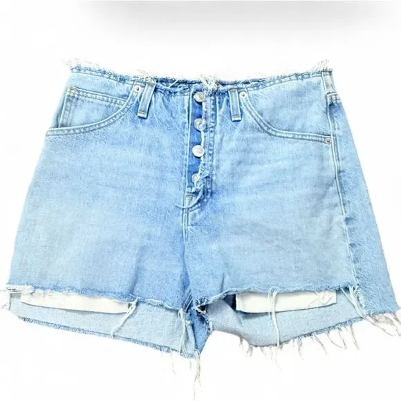 Hudson Distressed Button Fly Designer Shorts