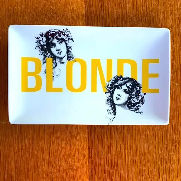 Crate & Barrel BLONDE‎ Beer Style Rectangular Snack Plate White Porcelain