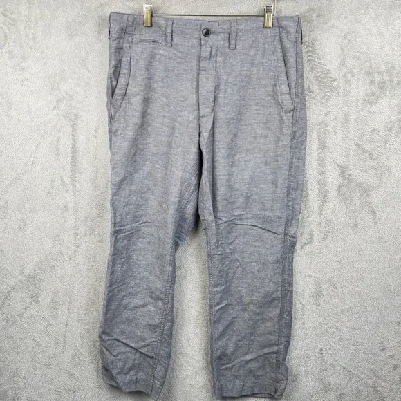 Banana Republic Linen Blend Pants Mens 34x30 Gray Modern Career Pockets Work