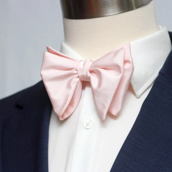 Men's Self-tied Bow Tie Big Butterfly‎ Bow tie Light Pink S703