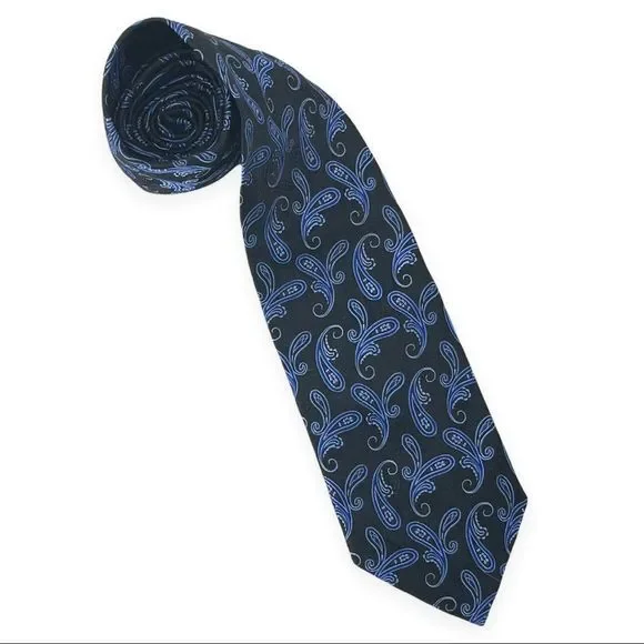 Burma Bibas Men’s Silk Tie 100 % Silk Blue