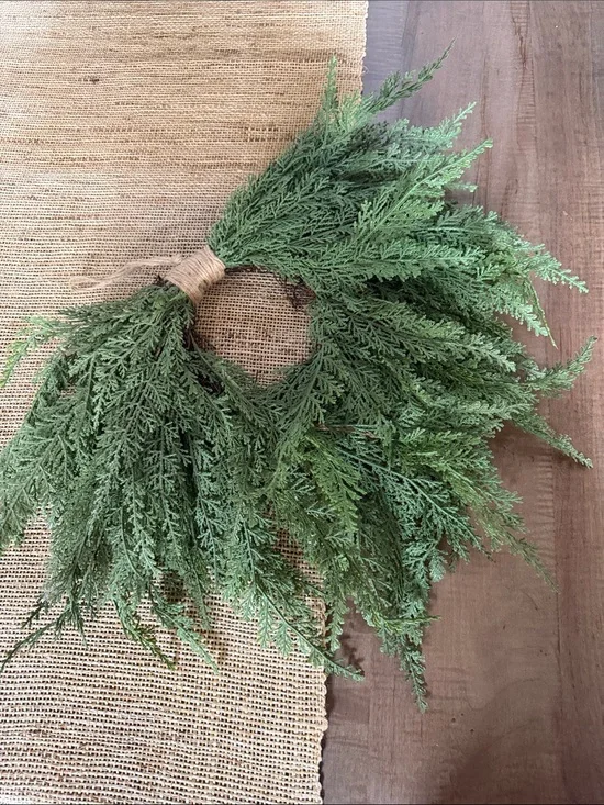 Faux Cedar heart Wreath for holidays - or Not!!