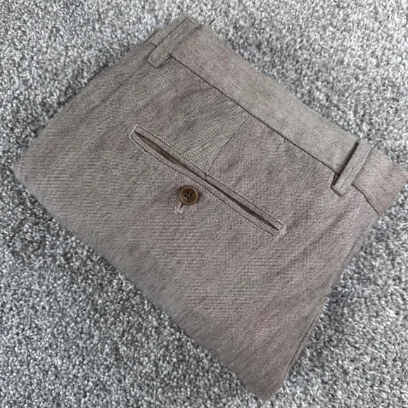 Banana Republic Aiden Fit Chino Pants Mens 35x30 Linen Blend Straight Summer