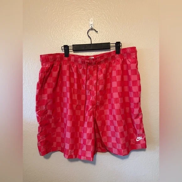 Nike Red Plaid Y2k Aesthetic Athletic Shorts