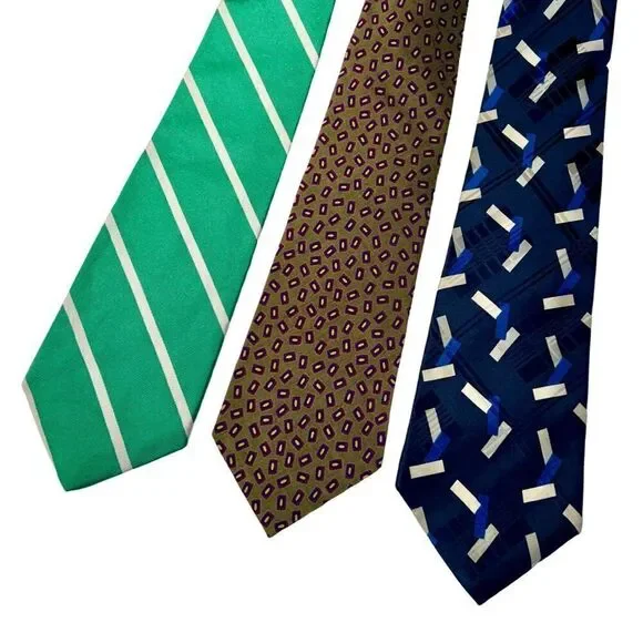 Lot of 3 Vintage 90s Polo Ralph Lauren Made by Hand Vivid Geometric Print Ties