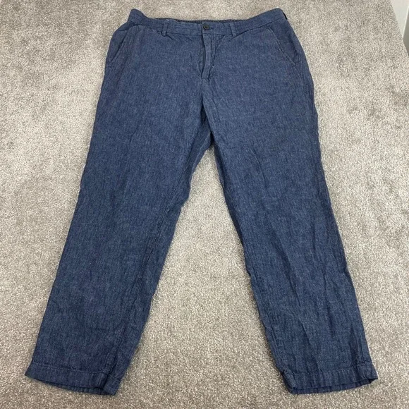 Banana Republic Chinos Mens 36x30 Linen Cotton Mason Athletic Tapered (Tg 36x28)