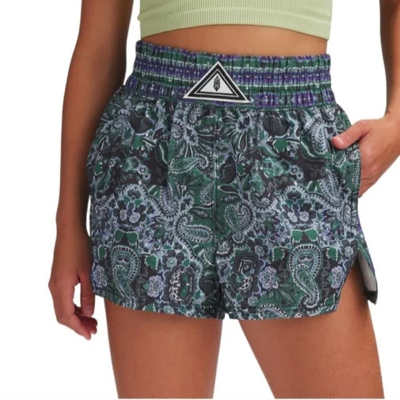 Fp Free People Movement Paisley Printed Next Round Shorts extra Small