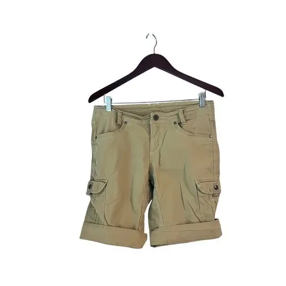 Kuhl Women’s Cargo Short Mustard Yellow UPF High Waist 8 Hiking