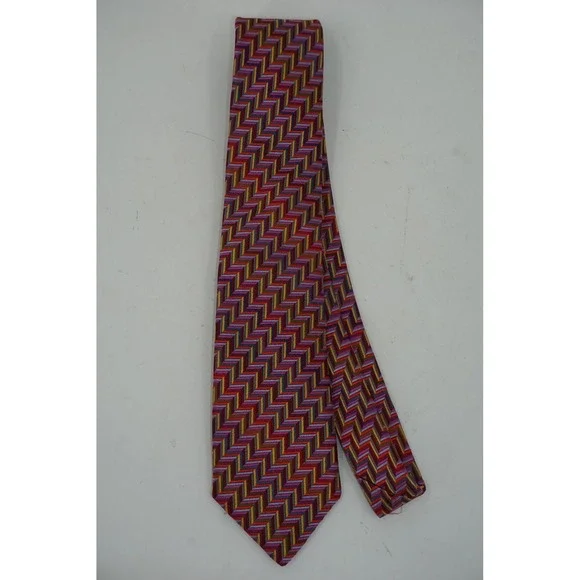 Duchamp London‎ Tie Multicolor Geometric Silk Made In England