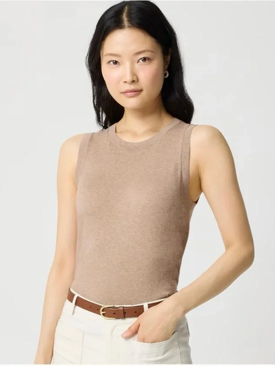 J. Crew Sweater Shell Tank Top Heather Mushroom