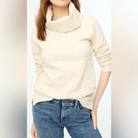 J. Crew GREY Cable-Knit Cowl Sweater size XL