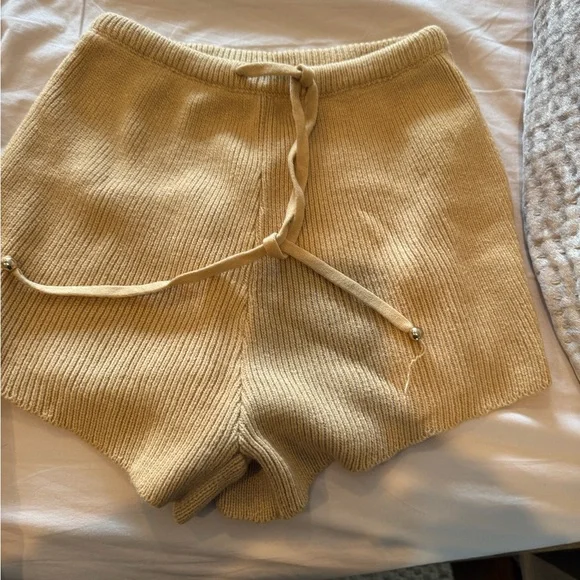 Sabo Skirt Tan High Waist Knit Shorts