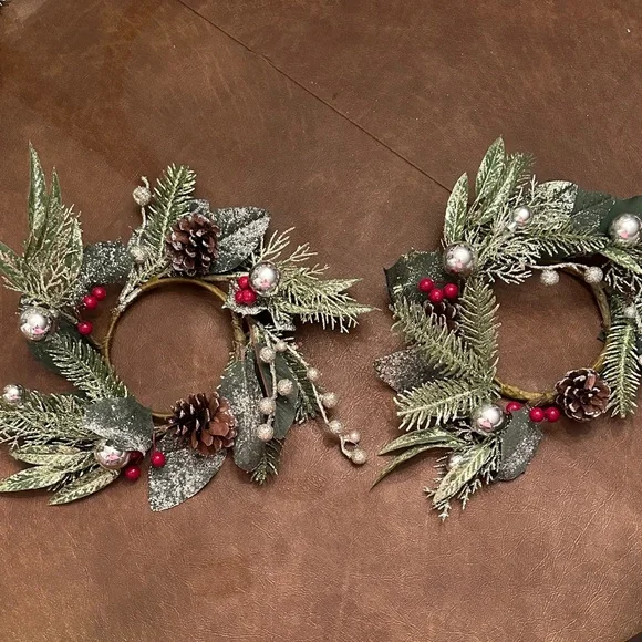Festive Green and Red Holiday Wreaths