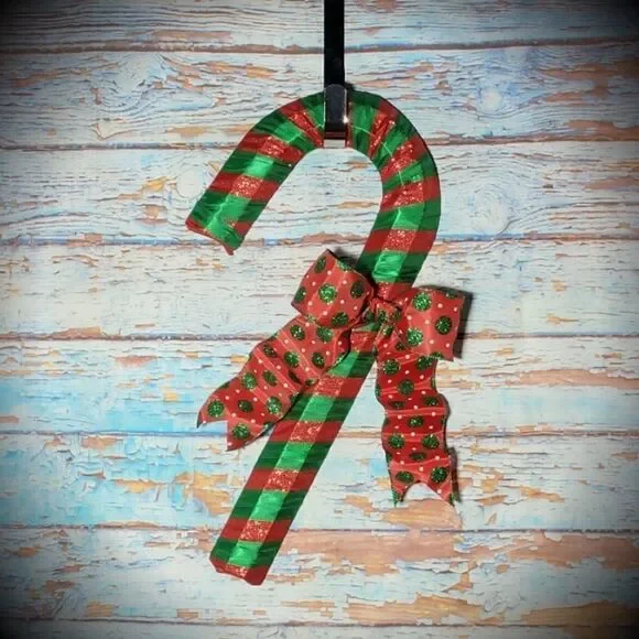 Red & Green Candy Cane Wreath