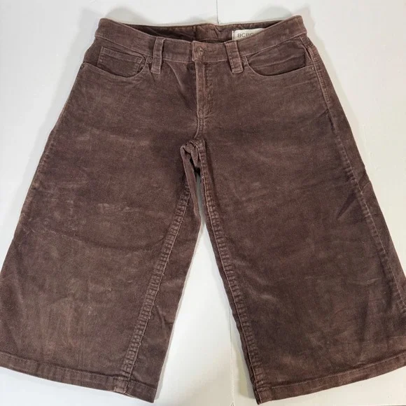 BCBGirls Corduroy Shorts Womens 6 Brown Wide Leg Y2K Skater Gorpcore 2000s