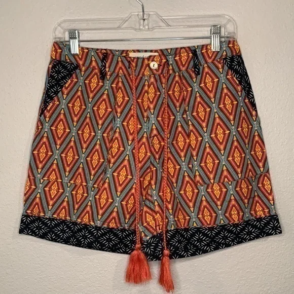 Sundance Kalini linen blend print shorts XS New, no tag