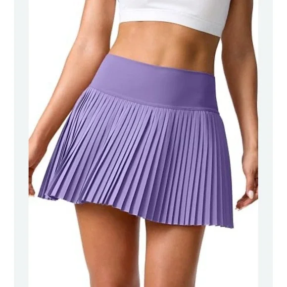 SANTINY Pleated Tennis Skirt for Women with Large Purple‎