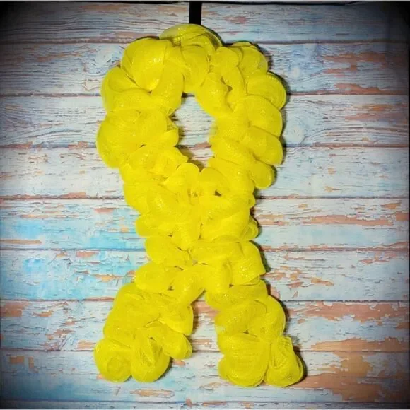 Yellow Awareness Wreath with Lights