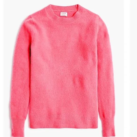 J. crew crewneck sweater extra soft yarn. Size M. Neon dragon fruit. Retail $89