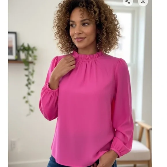 J. Crew Vibrant Pink Blouse