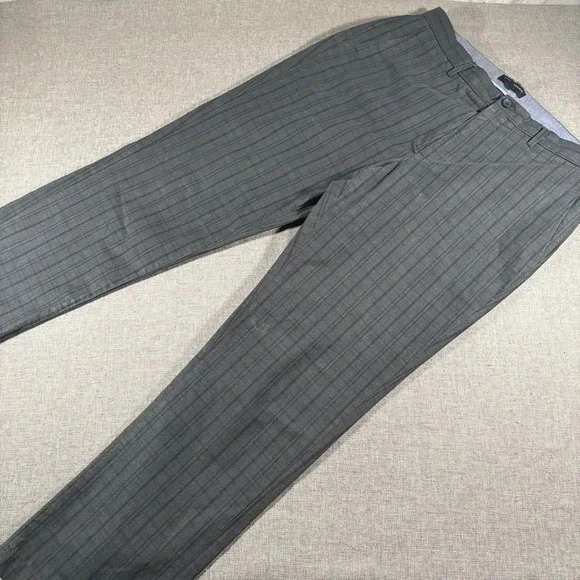Banana Republic Aiden Fit Pants Mens 35x32 Gray Striped Slim Chino Trousers