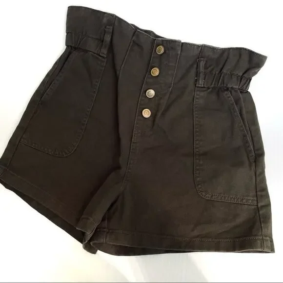 Denim Co. olive green high waist shorts