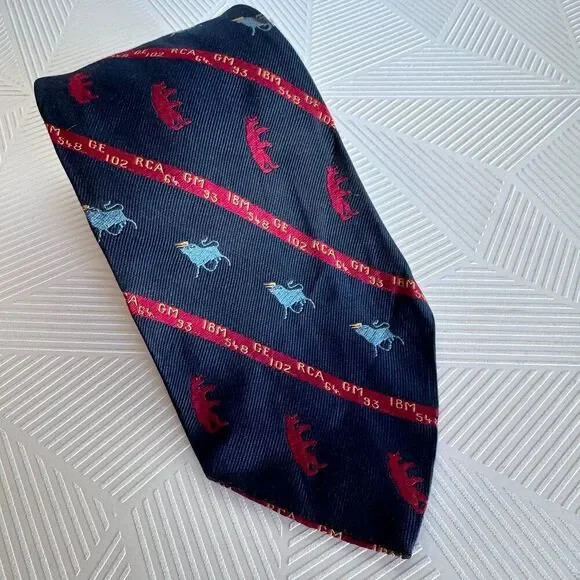 Vintage Stock Market Silk Novelty Tie Bears Bulls London Motif USA