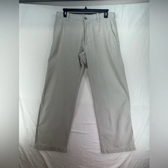 Banana Republic Pants Tan Linen Blend Zipper Drawstring Chino Mens 35x32 (35x31)
