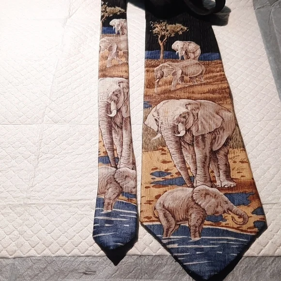 Men's Animal Tracks Elephant 🐘 Tie