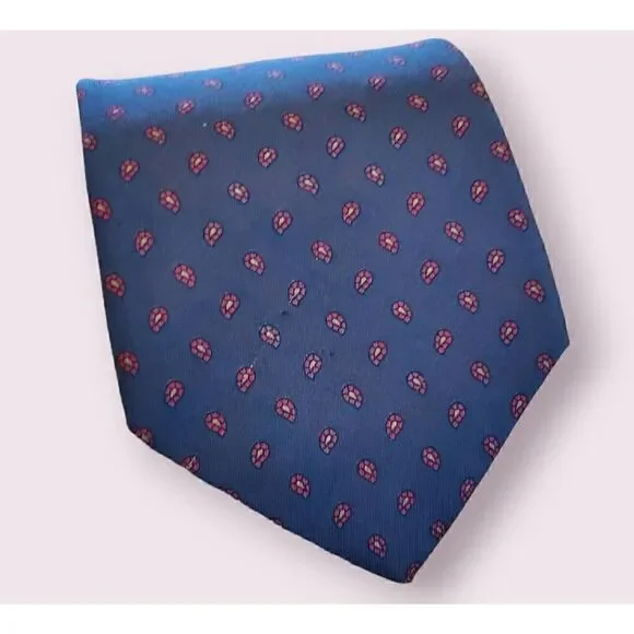 Daks London Blue Geometric Print men’s silk tie 57