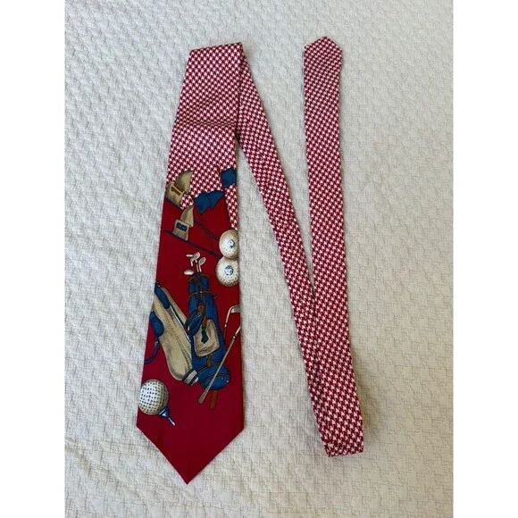 Vtg‎ Countess Mara New York USA Satin Golf Clubs Silk Necktie Tie Men 4