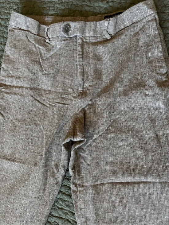 Banana Republic Linen Blend Chinos Taupe Heather Straight Pants