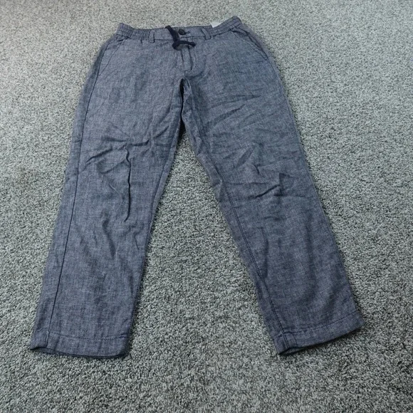 Banana Republic Pants Mens 29X30 Blue Linen Mason Athletic Tapered Chambray Flex